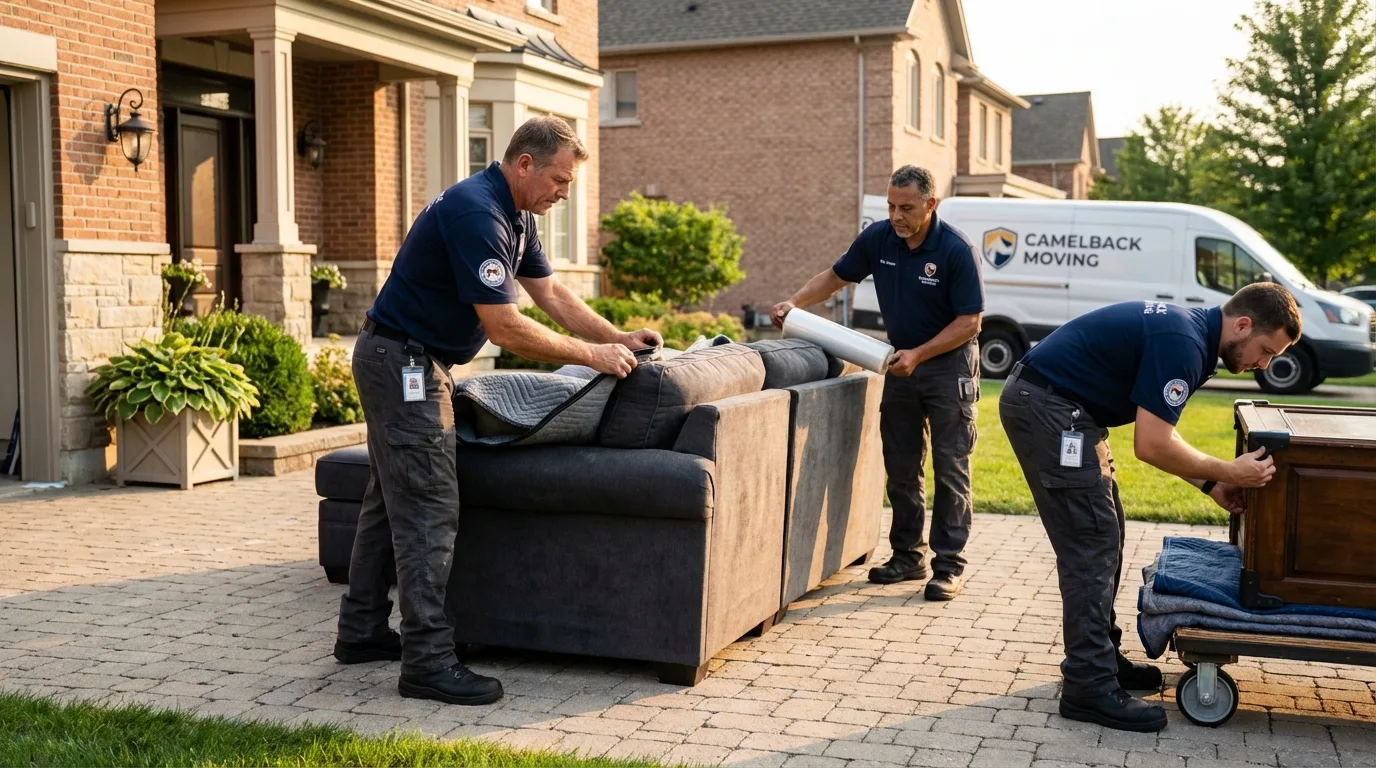 Large estate moving crew wrapping furniture in Hebbronville, TX